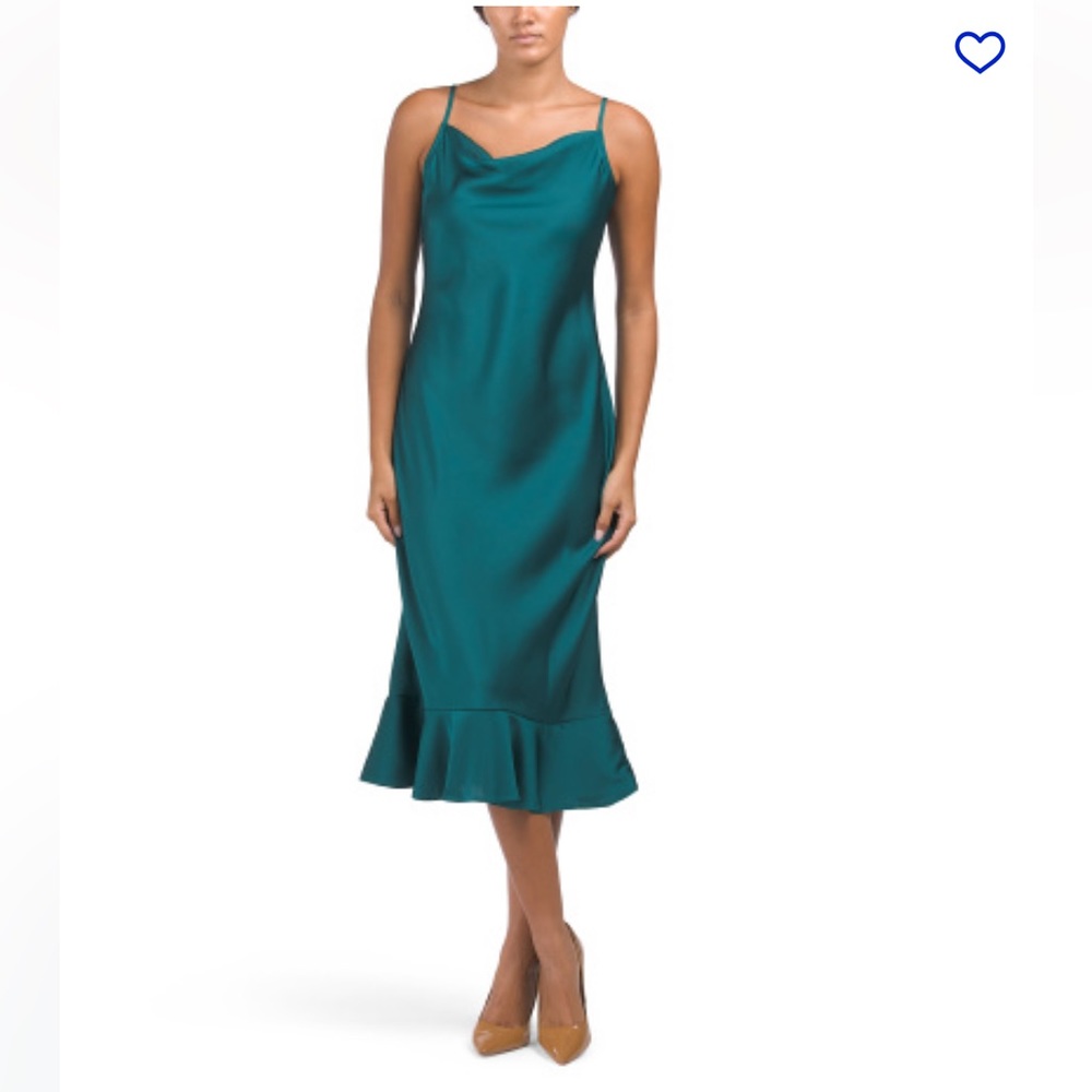 🌲NWT! Band of The Free Singing Siren Pine Satin Slip Midi Dress - S
